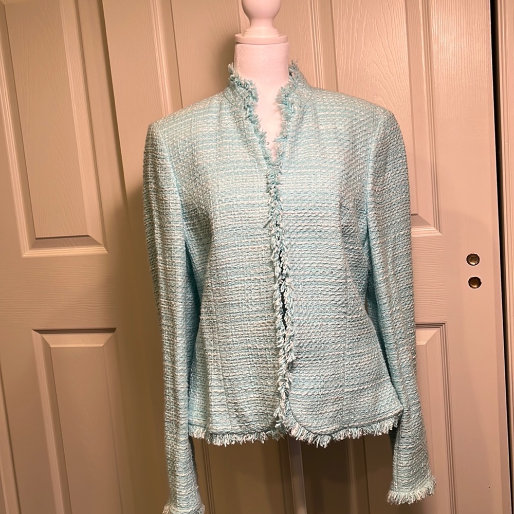 Aqua Boucle Blazer by Nordstrom Studio 121